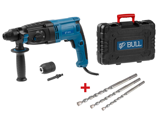 Перфоратор BULL BH 2601 в чем. +АКЦИЯ (3 бура DIAGER)