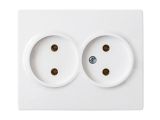 Розетка 2-ая (скрытая, б/з) белая, Мастер, BYLECTRICA