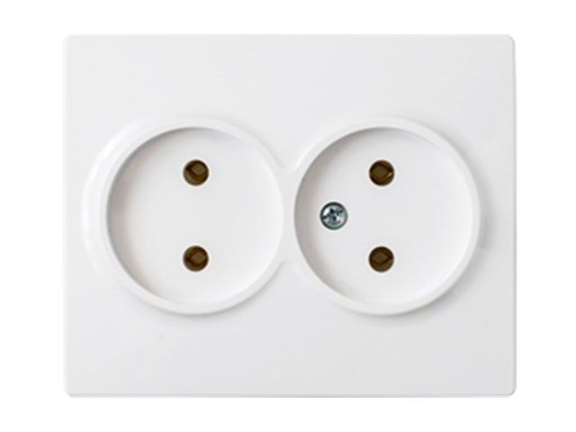 Розетка 2-ая (скрытая, б/з) белая, Мастер, BYLECTRICA