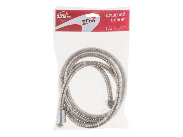 Шланг душевой, SUS/PVC, 1/2" г-г 175 см, хром, eCon