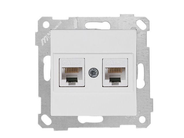 Image 1 Розетка компьютерная 2xRJ45 (Cat6, скрытая, без рамки) белая, RITA, MUTLUSAN