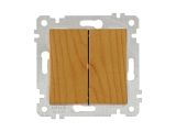 Выключатель 2-клав. (скрытый, без рамки, пруж. зажим) дуб, RITA, MUTLUSAN