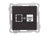 Розетка компьютерная 1xRJ45 (Cat5e, скрытая, без рамки) черная, DARIA, MUTLUSAN