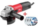 Одноручная углошлифмашина WORTEX AG 1210-1 в кор.+ АКЦИЯ (3 отрезных круга в подарок)