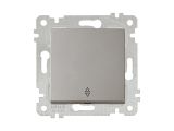Выключатель проходной 1-клав. (скрытый, без рамки, пруж. зажим) титан, RITA, MUTLUSAN
