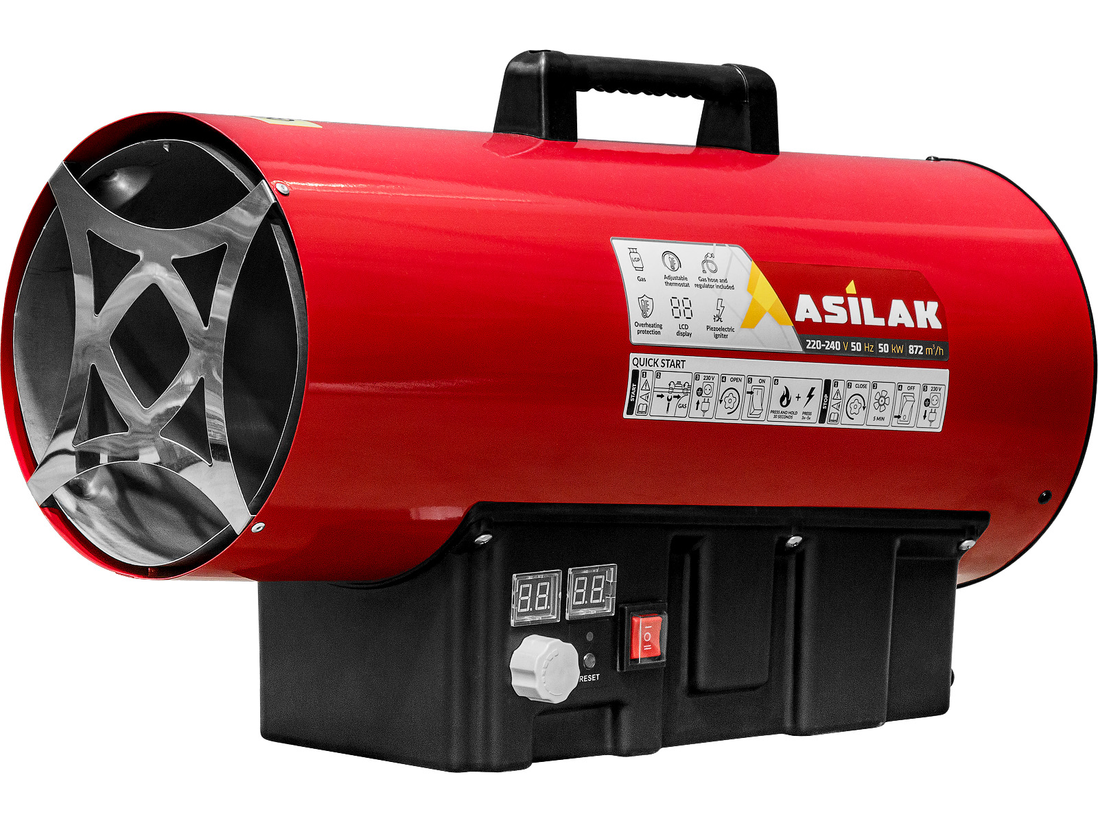 Нагреватель воздуха газовый ASILAK SLG-50000T прям., 50 кВт, термостат, переносной