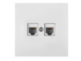 Розетка 2-ая компьютерная (скрытая) белая, Carre, BYLECTRICA