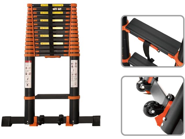 Лестница телескопическая 1-секц. алюм. 350см, 9 ступ. 8,5кг BLACK LINE STARTUL (ST9931-035)