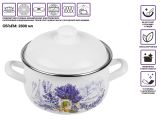 Кастрюля стальная эмалированная, 2.8 л, серия Букет лаванды, PERFECTO LINEA