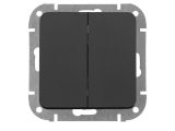 Выключатель 2 клав. перекрестный (скрытый, 10А) карбон, Astrum, BYLECTRICA