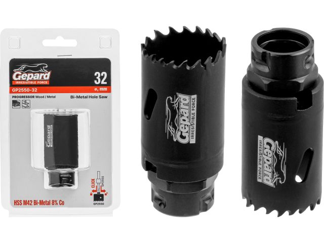 Коронка биметаллическая  d32 мм PROGRESSOR GEPARD