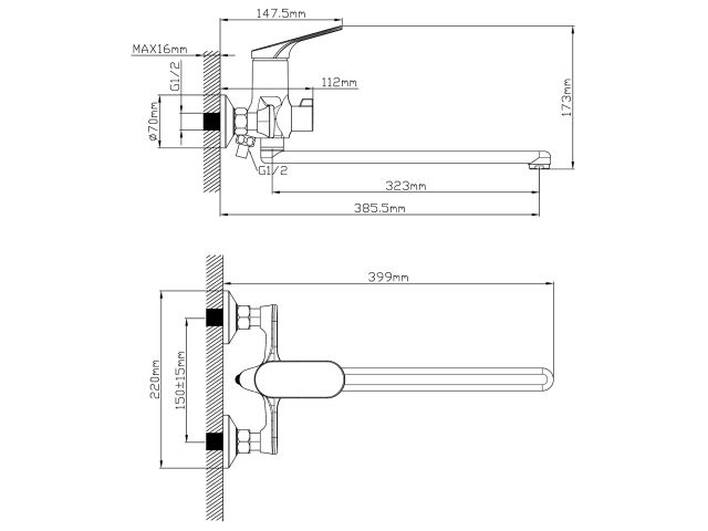 Image 3 Смеситель для ванны D35, серия 760 ECONOCE