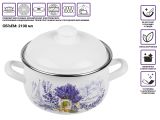 Кастрюля стальная эмалированная, 2.1 л, серия Букет лаванды, PERFECTO LINEA