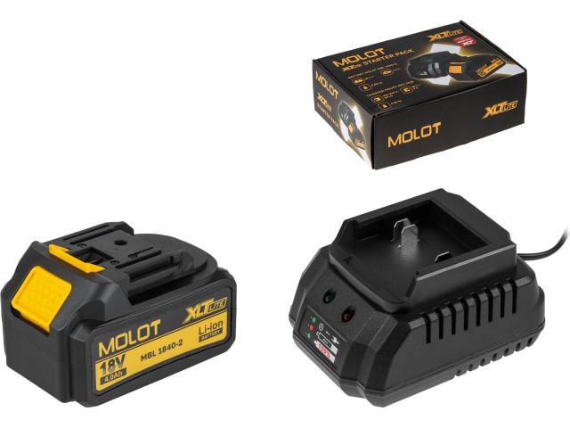 Image 2 Комплект аккумулятор 18В 4 Ач и зарядное устройство MOLOT XLT Lite