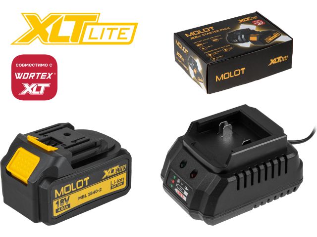 Image 1 Комплект аккумулятор 18В 4 Ач и зарядное устройство MOLOT XLT Lite