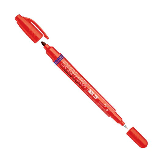Маркер промышл. перманентный двухсторонний красный DURA INK DUAL TIP