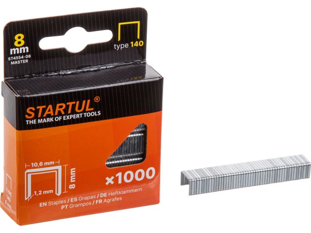 Image 1 Скобы   8мм тип 140 (1000шт) STARTUL MASTER (ST4554-08)