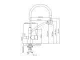 Watch image 9 Смеситель для кухни (Lt) D35, серия LUX с краном для пит. воды графит AV Engineering