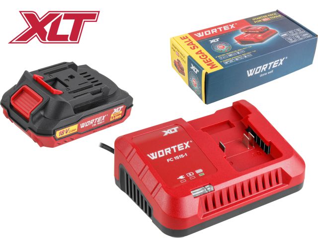 Image 1 Набор аккумулятор 2 А*ч и зарядное устройство 1х2 А WORTEX ALL1 XLT в кор. SET