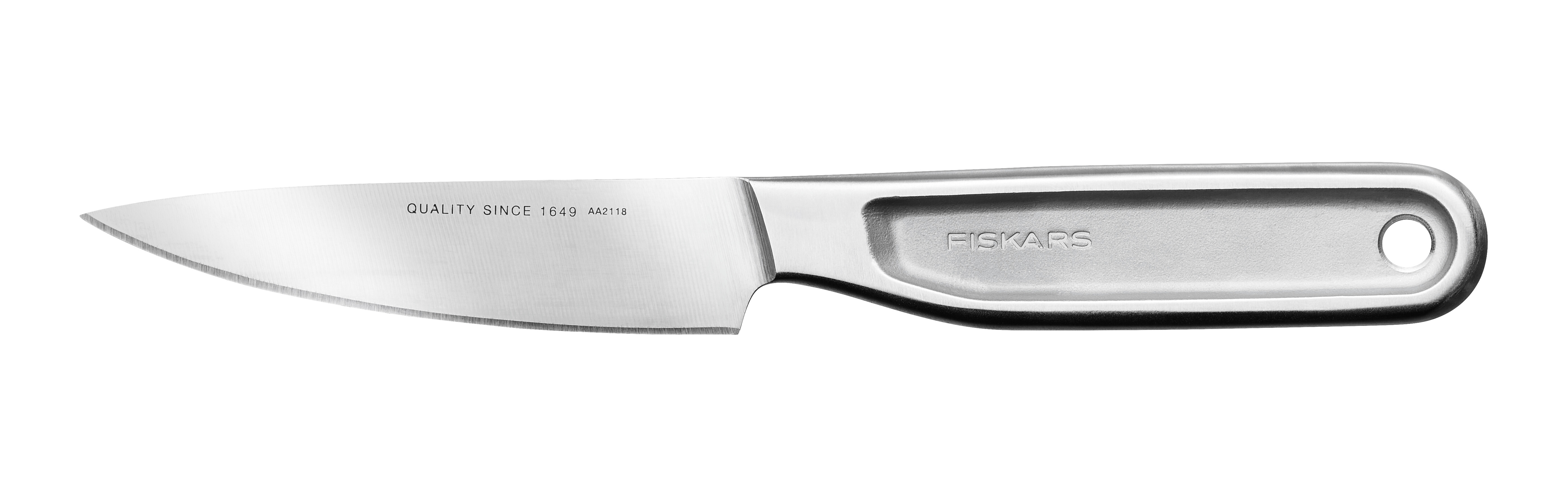 Нож для чистки овощей 10см цельнометаллический All Steel Fiskars
