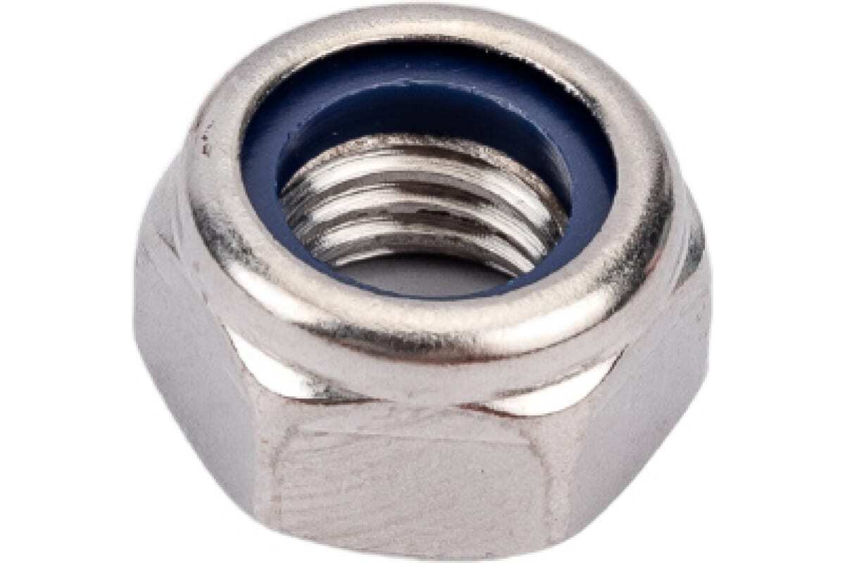 Гайка М4 со стопорным кольцом, нерж.сталь (А2), DIN 985 (1000 шт в уп.)