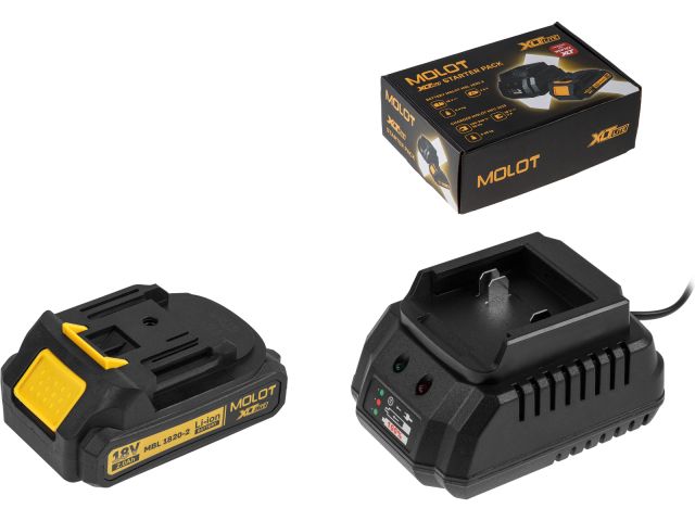 Image 2 Комплект аккумулятор 18В 2 Ач и зарядное устройство MOLOT XLT Lite