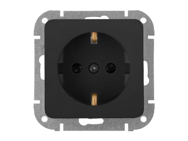 Image 1 Розетка 1-ая (скрытая, с/з) карбон, Astrum, BYLECTRICA