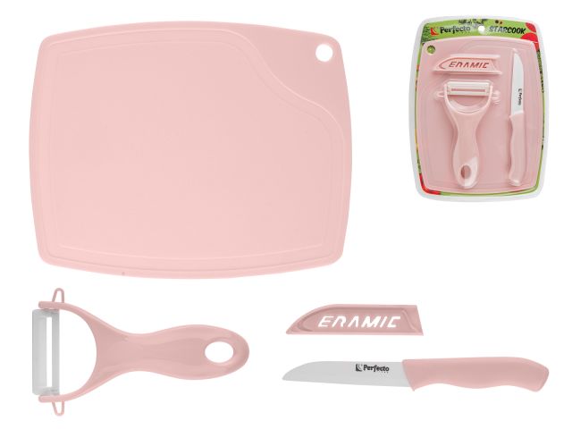 Image 2 Набор кухонный (нож кух.16см,нож для овощей 13см, доска разделочн.16х20см), STARCOOK, PERFECTO LINEA