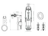 Watch image 2 Арматура для смывного бачка, однорежимная, с боковой подводкой, AV Engineering