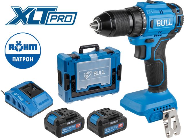 Image 1 Аккум. дрель-шуруповерт BULL SR 1803 Xcase XLTpro БЕСЩЕТ., 2x4 А*ч, 18 В, 45 Н*м, БЗП 13 мм