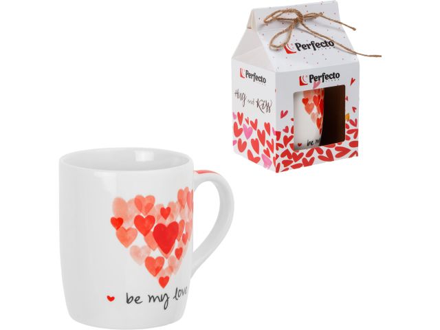 Image 2 Кружка керамическая, в кор., 350 мл., LOVE HEARTS-3, PERFECTO LINEA