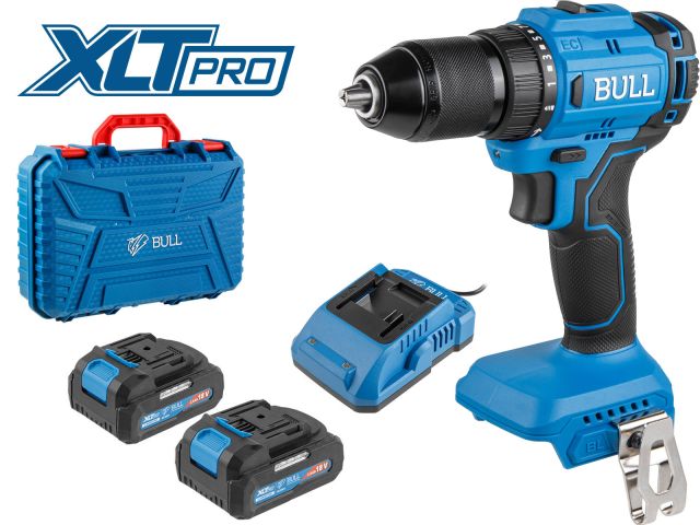 Аккум. дрель-шуруповерт BULL SR 1803 в чем. XLTpro БЕСЩЕТ., 2x2 А*ч, 18 В, 45 Н*м, БЗП 10 мм