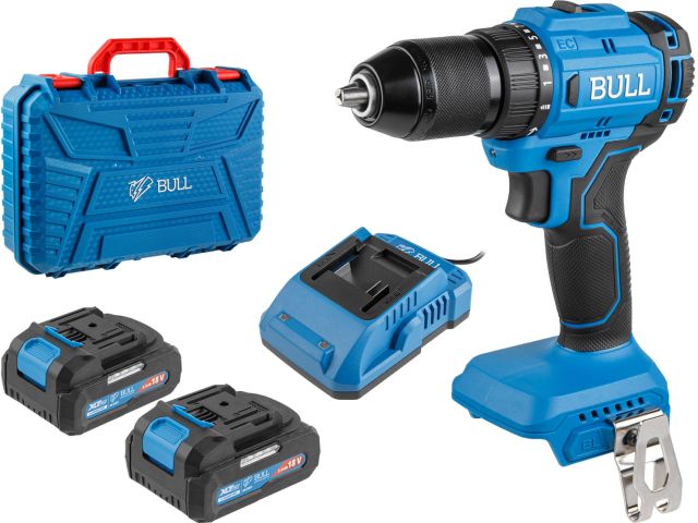 Image 2 Аккум. дрель-шуруповерт BULL SR 1803 в чем. XLTpro БЕСЩЕТ., 2x2 А*ч, 18 В, 45 Н*м, БЗП 10 мм