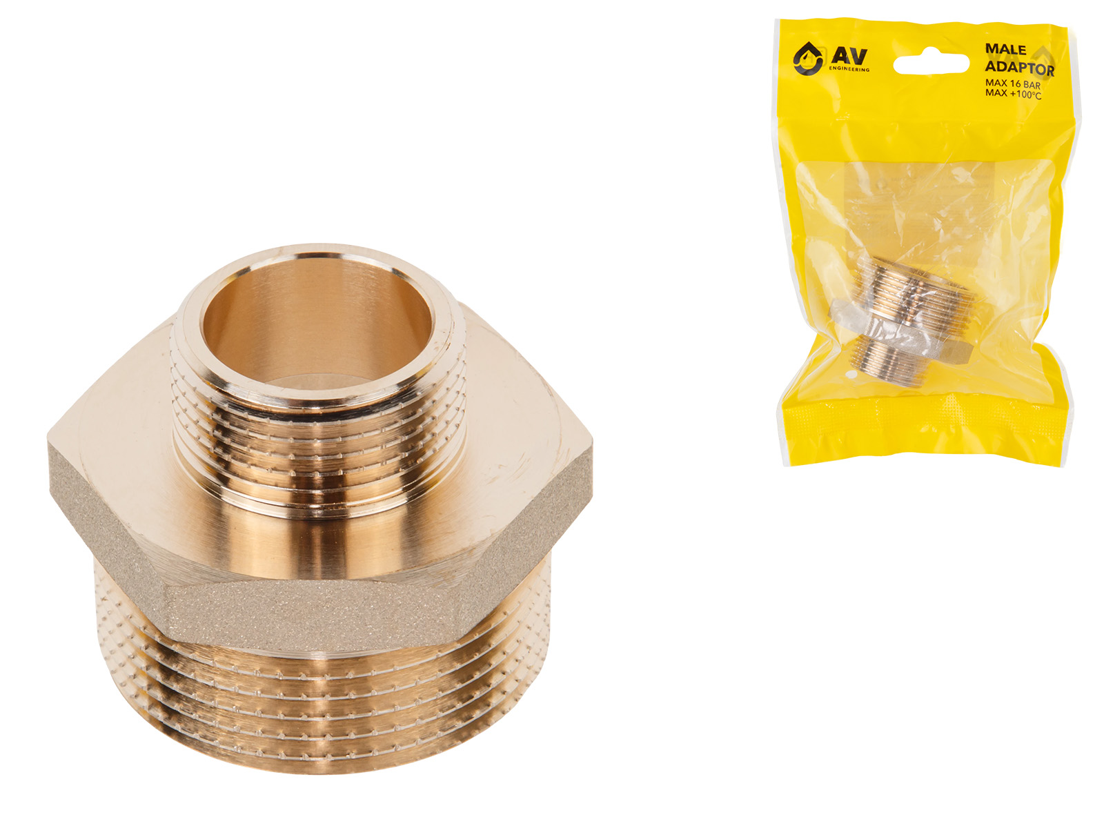 Ниппель ред. 1 1/4" нар. х 3/4" нар., AV Engineering (инд. упак.)