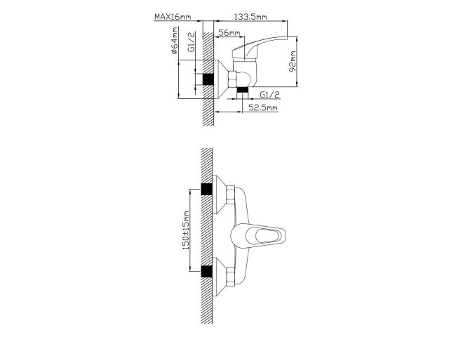 Image 2 Смеситель для душа (Lt) D35, серия URS AV Engineering