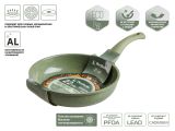 Сковорода ф 22х5.3 см, алюм., антиприг. покр., серия Cook&amp;Fun, природный зелёный, PERFECTO LINEA