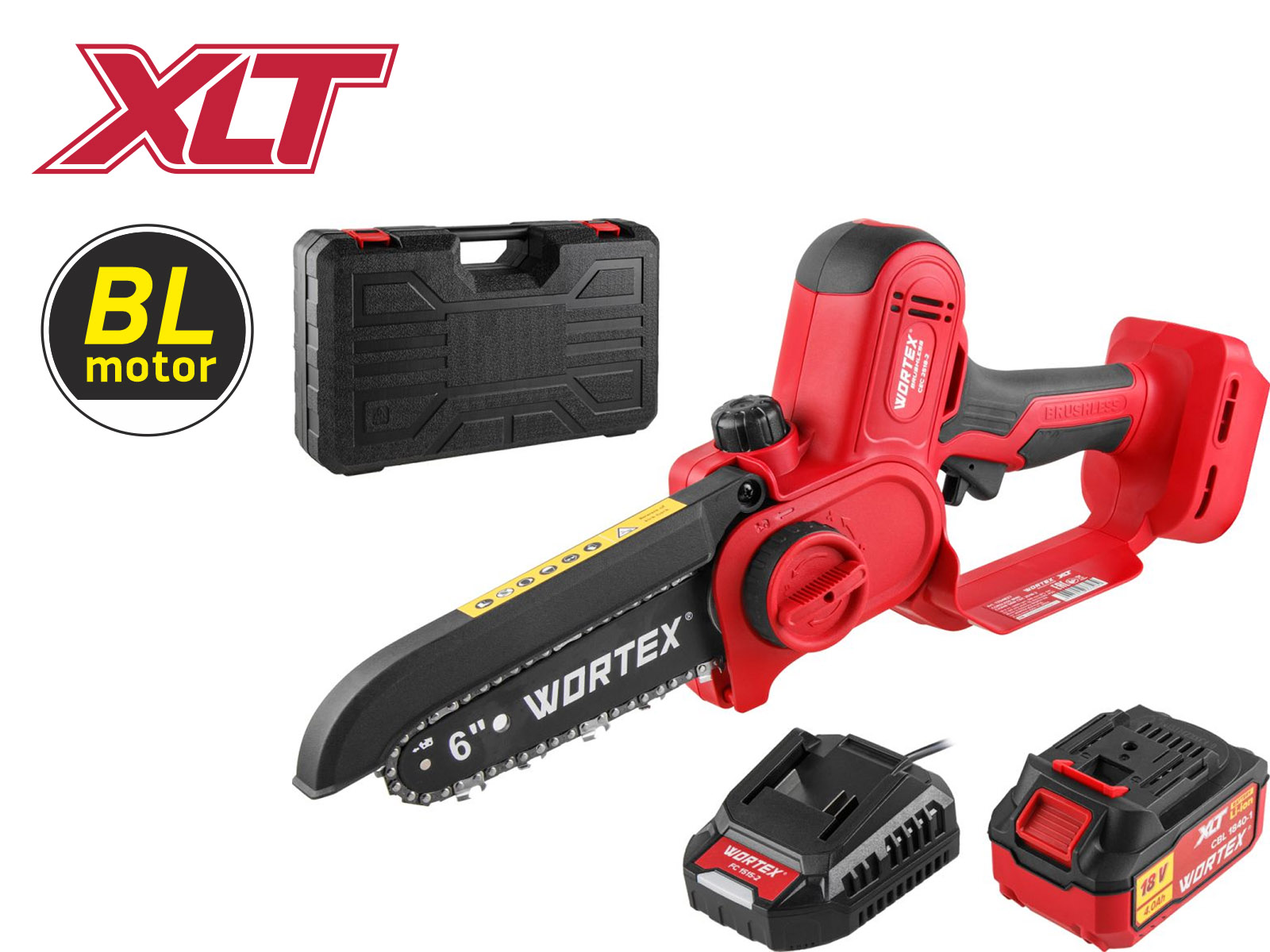 Аккум. мини-пила WORTEX CEC 2518-2 в чем. ALL1 XLT SET БЕСЩЕТ., 18 В, 15 см