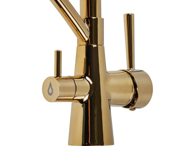 Image 3 Смеситель для кухни (Lt) D35, серия LUX с краном для пит. воды золото AV Engineering