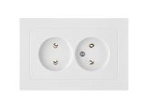 Розетка 2-ая (скрытая, б/з) белая,  Astrum, BYLECTRICA
