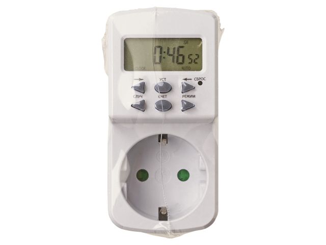Image 7 Таймер розеточный ТРЭ-Н-01-1мин/7дн-10on/off-8А (недельный) упак.-термоусад.пленка "Народный"