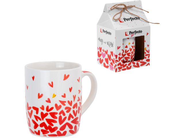 Image 2 Кружка керамическая, в кор., 350 мл., LOVE HEARTS-4, PERFECTO LINEA