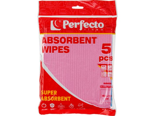 Image 3 Салфетки влаговпитывающие, 5 шт., 20,5х17,5 см, целлюлоза, SUPER ABSORBENT, PERFECTO LINEA