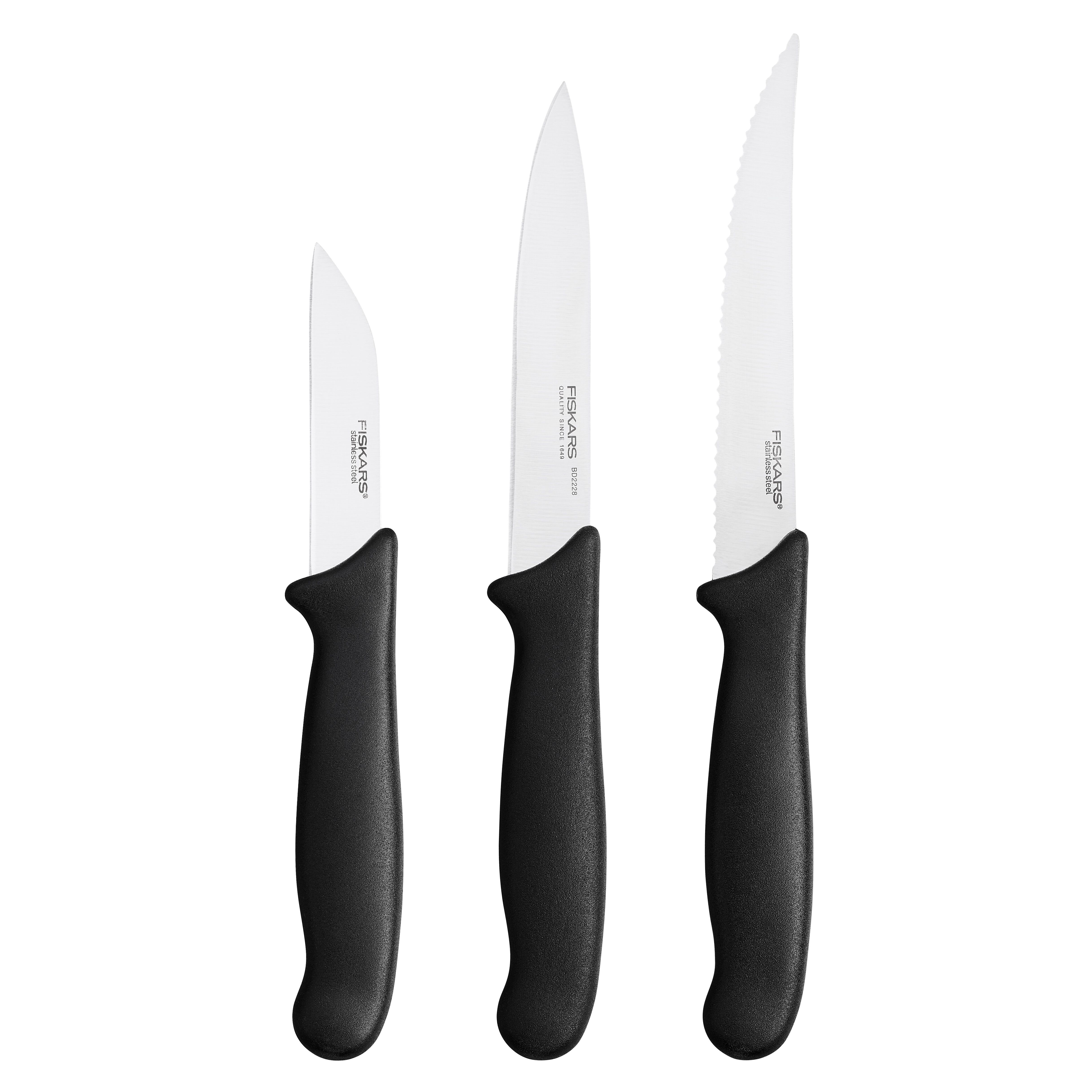 Набор ножей для овощей 3 шт Essential Fiskars