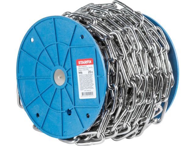 Image 1 Цепь сварная длиннозвенная М6 нерж.сталь (А2), DIN 763 (бухта 25м) STARFIX