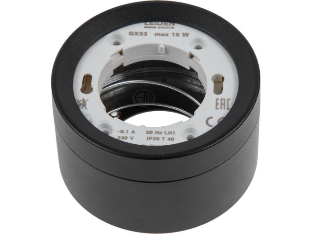 Image 4 Светильник накладной круг/черный 83*50 GX53 15 Вт LEIDEN ELECTRIC