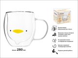 Кружка стеклянная с двойными стенками, 280 мл, серия Funny animals, PERFECTO LINEA