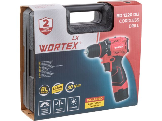 Image 12 Аккум. дрель-шуруповерт WORTEX LX BD 1220 DLi 12В, 30 Нм, 2*1.5 Ач, патрон 10 мм, бесщёт.