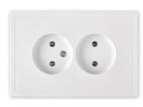 Розетка 2-ая (скрытая, б/з) белая, Carre, BYLECTRICA