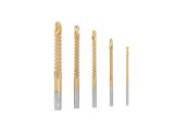 Набор cверл-фрез по металлу 3-4-5-6-8мм, HSS, ТИТАН, цилиндрический хвостовик, 5 шт. KRANZ