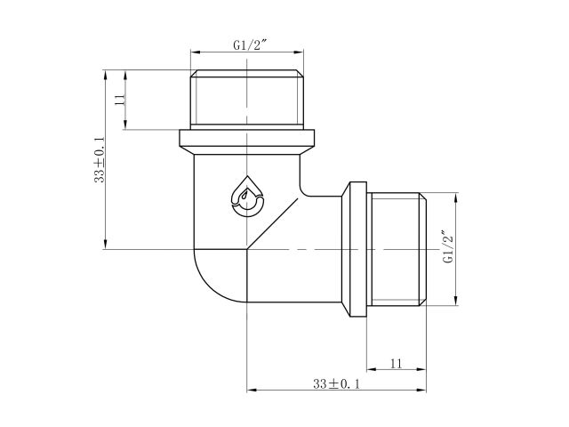 Image 2 Колено 1/2" нар.-нар. с ограничителем, AV Engineering (инд. упак.)